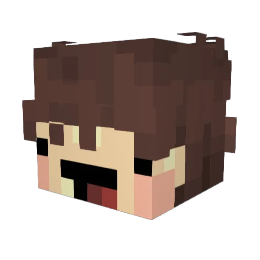 Muwulo Minecraft avatar head, 3D render