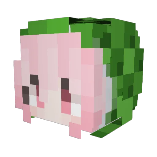Muyu_lin Minecraft avatar head, 3D render