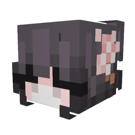 MuzanKo Minecraft avatar head, 3D render