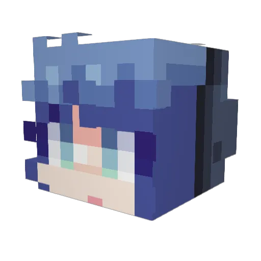 Muzhiwan Minecraft avatar head, 3D render