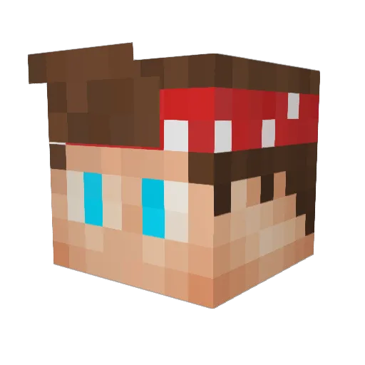 MuziGG Minecraft avatar head, 3D render