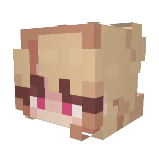 Muzi_Kureko Minecraft avatar head, 3D render