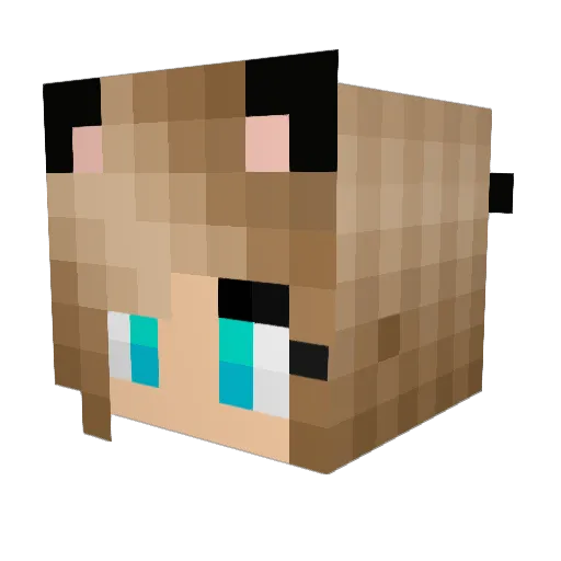 Muzia Minecraft avatar head, 3D render