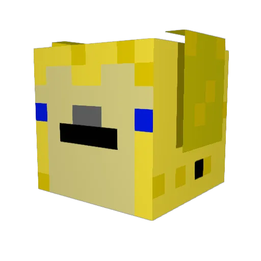 Muzie_ Minecraft avatar head, 3D render