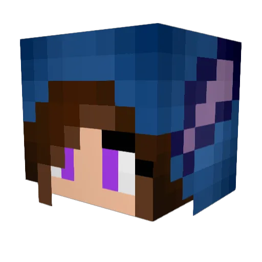 Muzikk Minecraft avatar head, 3D render