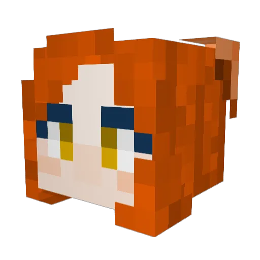 Muzubi Minecraft avatar head, 3D render
