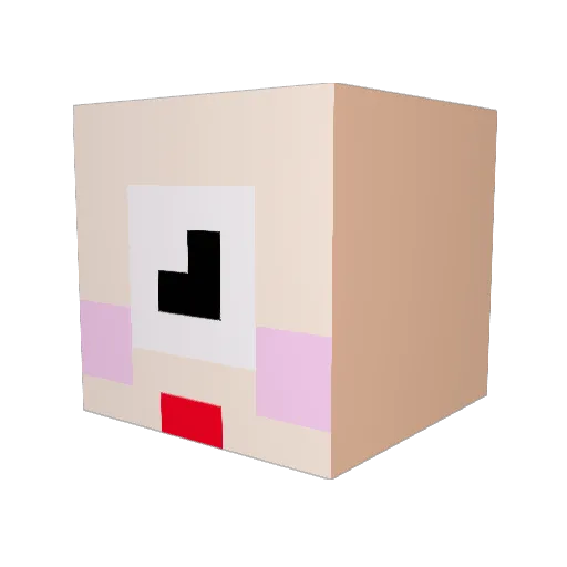 Muzunuzu Minecraft avatar head, 3D render