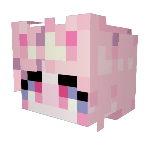 Muzzasaurus Minecraft avatar head, 3D render