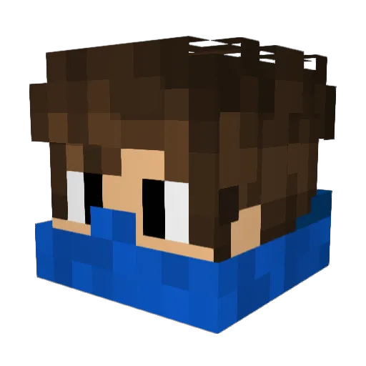 Muzzer777 Minecraft avatar head, 3D render