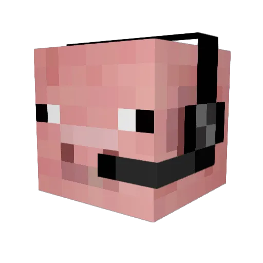 MuzzyCerdo Minecraft avatar head, 3D render