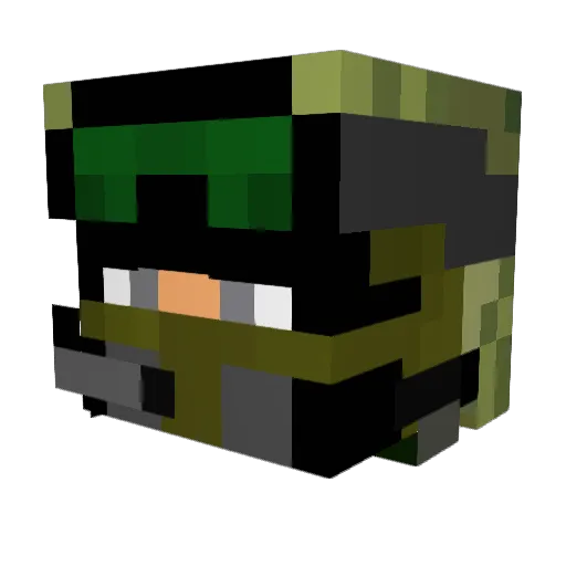 Mvat_Miner140 Minecraft avatar head, 3D render