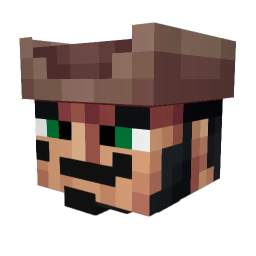 Mvrtin1 Minecraft avatar head, 3D render