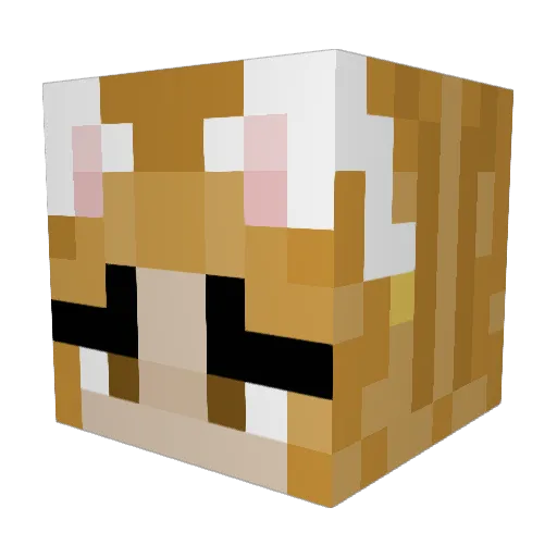 MwaKawai Minecraft avatar head, 3D render