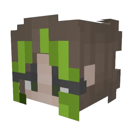 Mwagameuse Minecraft avatar head, 3D render