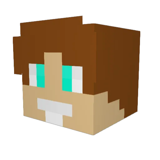 Mwepy Minecraft avatar head, 3D render
