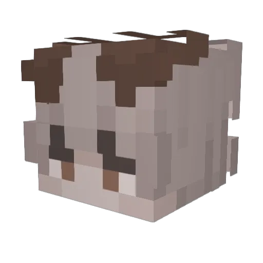 Mwlerm Minecraft avatar head, 3D render