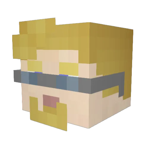 Mwoodman Minecraft avatar head, 3D render
