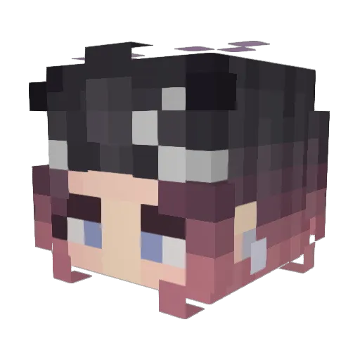 Mwzu Minecraft avatar head, 3D render