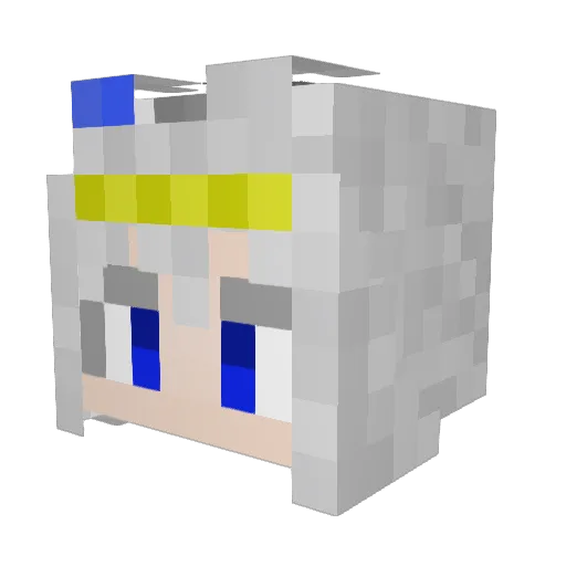 Mx7t_ Minecraft avatar head, 3D render
