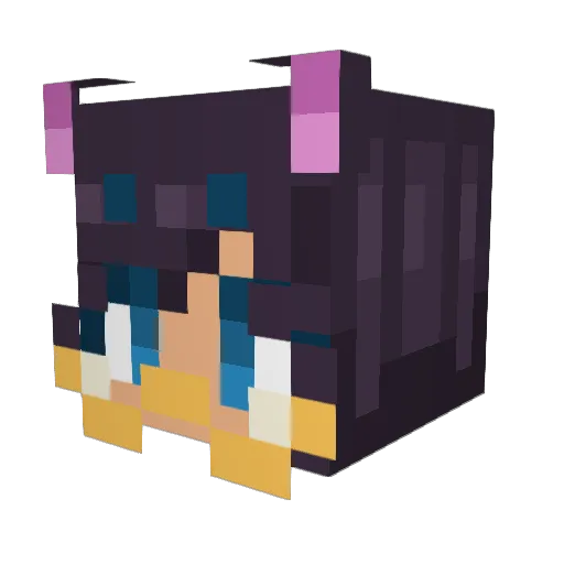 MxNekoni Minecraft avatar head, 3D render