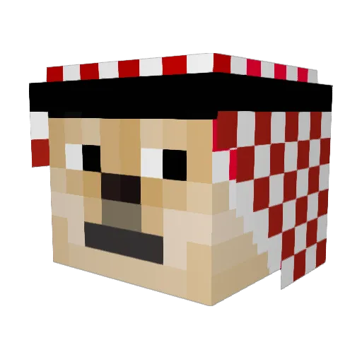 MxZChaos Minecraft avatar head, 3D render