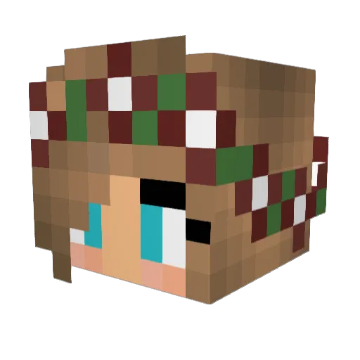 Mxdds Minecraft avatar head, 3D render