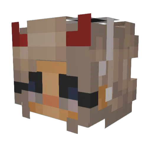 MxmiKaitt Minecraft avatar head, 3D render