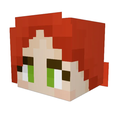 Mxrphine Minecraft avatar head, 3D render