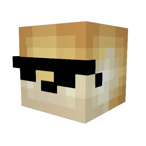 Mxsn Minecraft avatar head, 3D render