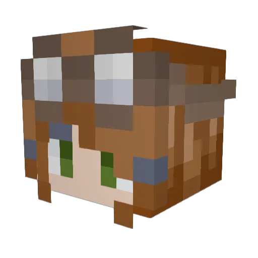 Mxteries Minecraft avatar head, 3D render