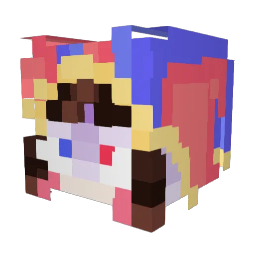Mxtous Minecraft avatar head, 3D render