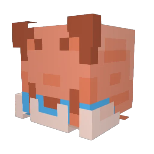 MyAimSha Minecraft avatar head, 3D render