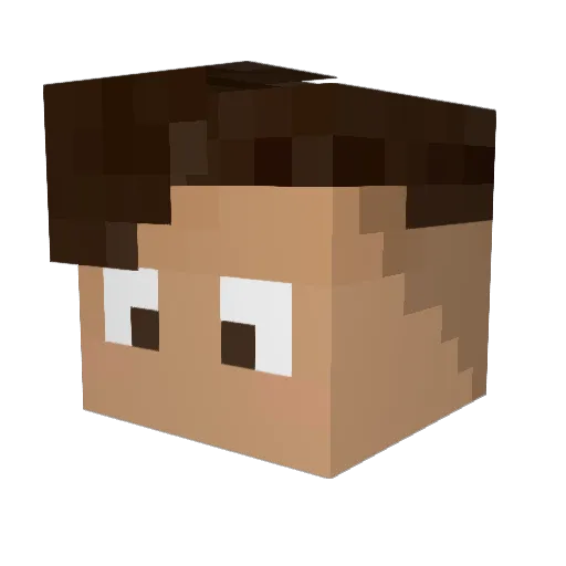 MyBrownPants Minecraft avatar head, 3D render