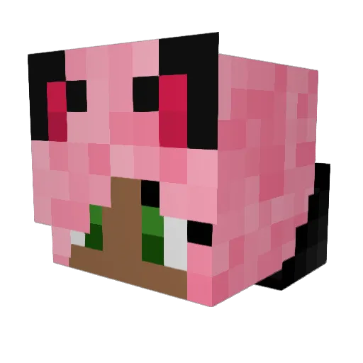 MyCatGirl Minecraft avatar head, 3D render