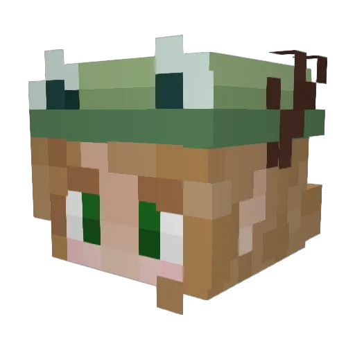 MyImaginaryFrog Minecraft avatar head, 3D render