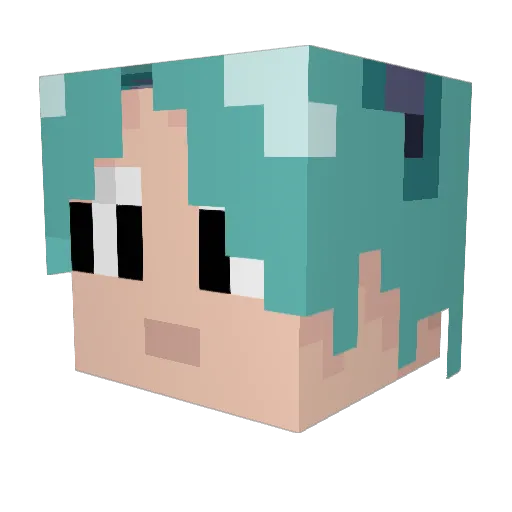 MyLittleSpring Minecraft avatar head, 3D render