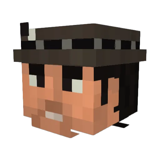MyNamJohnMustard Minecraft avatar head, 3D render
