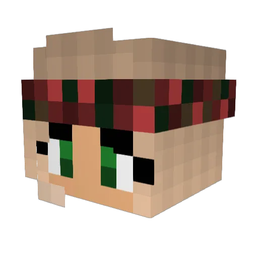 MyNameIsHArts Minecraft avatar head, 3D render