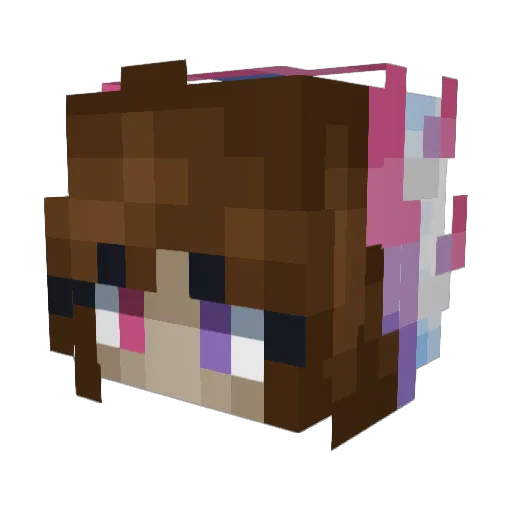 MyNameIsPixie Minecraft avatar head, 3D render