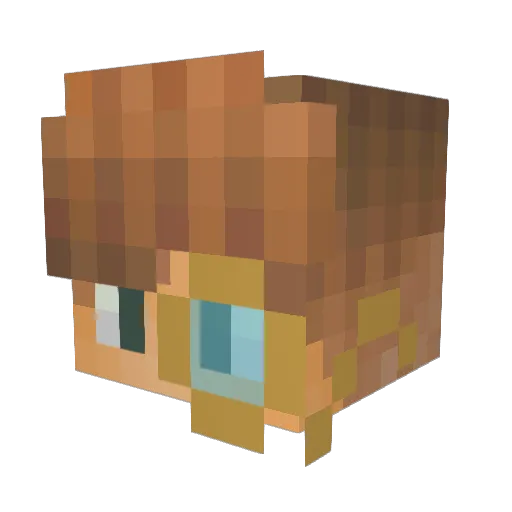 MyNameIsPooshe Minecraft avatar head, 3D render