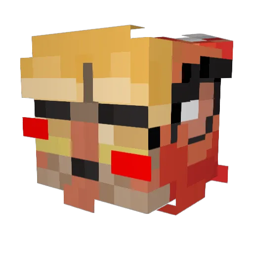 MyRadameline Minecraft avatar head, 3D render