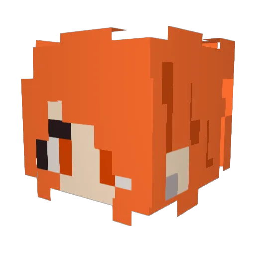 Myahko Minecraft avatar head, 3D render