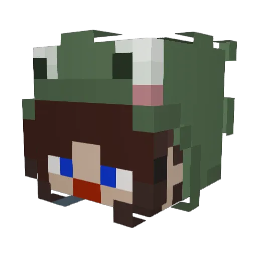 Myaki_Miraculli Minecraft avatar head, 3D render