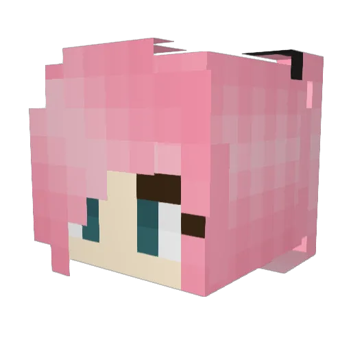 Myaszaki Minecraft avatar head, 3D render