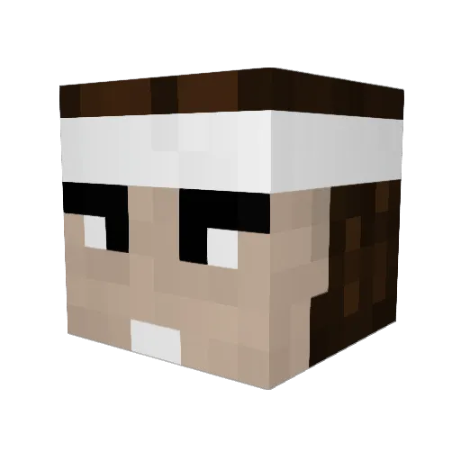 Mybuddybubu Minecraft avatar head, 3D render
