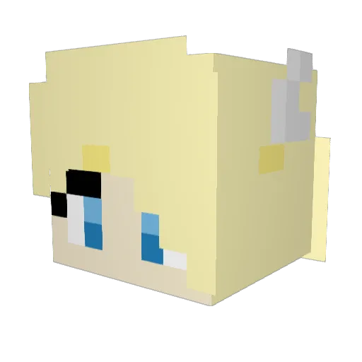 MycaWins Minecraft avatar head, 3D render