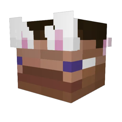 Mycas Minecraft avatar head, 3D render