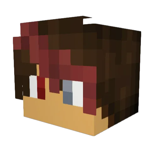 MycenaWolf Minecraft avatar head, 3D render