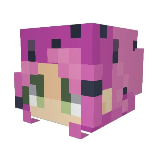 Mychr Minecraft avatar head, 3D render