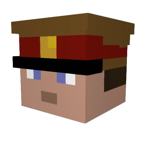 Mydziu Minecraft avatar head, 3D render